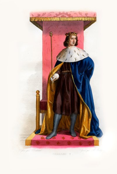 賢者と呼ばれたフランスのシャルル5世、1844年頃（エングレーヴィング 作： Lancelot Volders