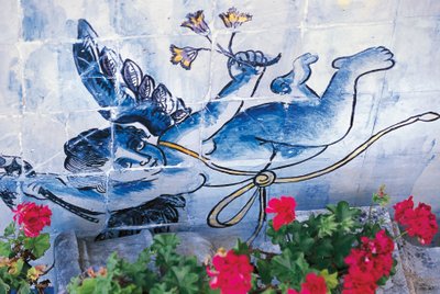 ケルビム、タイル、フロンテイラ侯爵家宮殿、リスボン、ポルトガル、詳細 作： Benjamin Baud