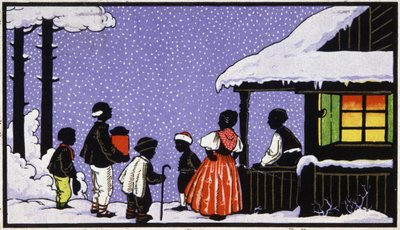 オーストリアの村でのクリスマス・パーティー、1910年頃（絵葉書） 作： Unbekannter Künstler