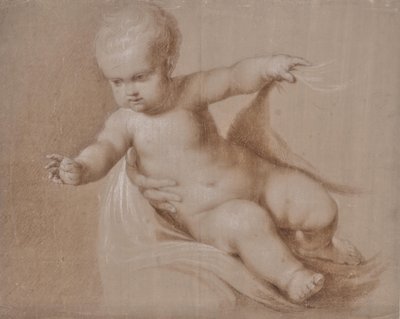 神の母の腕の中のキリストの子 作： Unbekannter Künstler