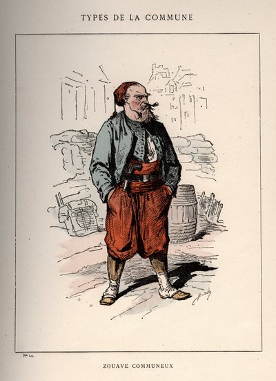 パリ・コミューン：「レ・コミューン」でのZOUAVE COMMUNIEUX（14）の衣装 作： Unbekannt
