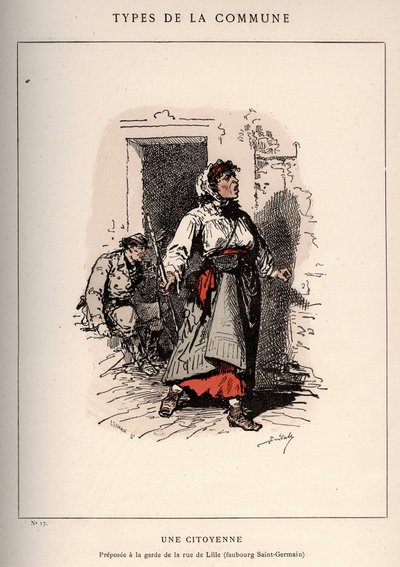 パリ・コミューン：「Les Communeux」のUNE CITIENNE（17）の衣装 作： Unbekannt