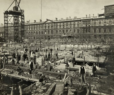 新しい政府庁舎の建設、グレート ジョージ ストリート、ウェストミンスター、ロンドン、1902 年 9 月 24 日、英国 (b/w 写真) 作： Unbekannter Künstler