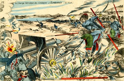 グンビネンでのコサックの突撃（1914年8月20日）。 作： Unbekannter Künstler