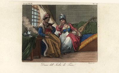 イタリア、ティノ島の女性たちの衣装 作： Unbekannt