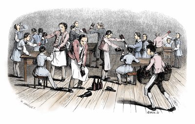 コミック・ストリップのデビュー：ロドルフ・トッフェル（1799-1846）作『ジグザグ航海記』のエングレーヴィング。 作： Unbekannter Künstler