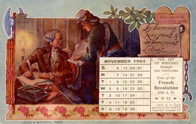 人間の権利宣言 1789年 作： Unbekannter Künstler