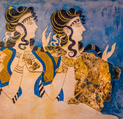 詳細、3人のフレスコ画（写真） 作： Unbekannter Künstler