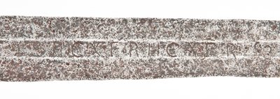 詳細、中世後期のブロードソード、初期のバイキングブレード、デボフン家の紋章付き 作： Unbekannt