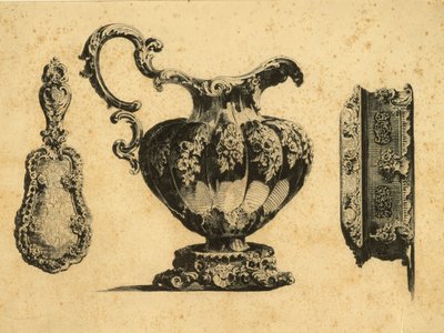 パベル（ポール）・グリゴーリエヴィチ・デミドフ王子（1738-1821）による3つの美容アクセサリーを描いたエングレービング 作： Unbekannt