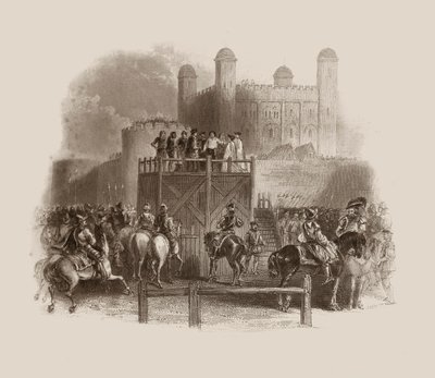1553年、ジョン・ダドリーの処刑（エングレーヴィング） 作： Unbekannter Künstler