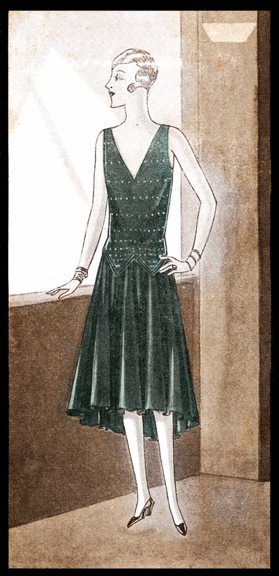 ファッション：1928年春のイブニングドレス 作： Unbekannter Künstler