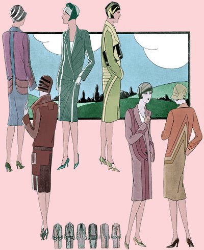 ファッション：1928年春の軽いコート 作： Unbekannter Künstler