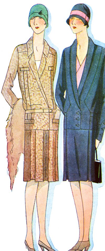 ファッション：1928年春のスーツ 作： Unbekannter Künstler