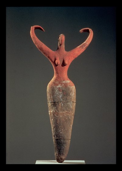 ナカダII期（紀元前3650〜3300年頃）、マーマリヤ出土の女性像（テラコッタ製 作： Unbekannt