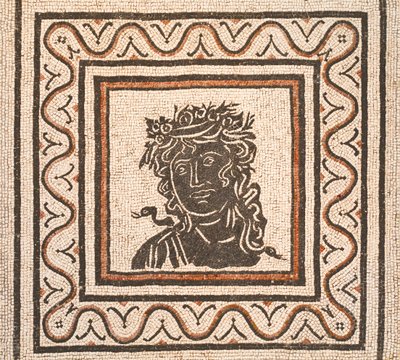 中央に季節をイメージした床のモザイク、西暦3世紀、ローマ国立博物館（museo nazionale romano）、ローマ、イタリア 作： Unbekannter Künstler