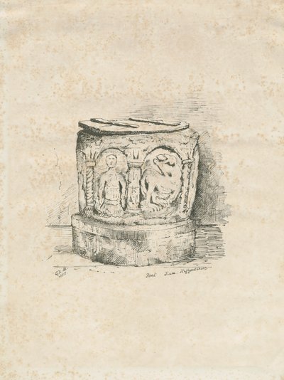 イラム教会のフォント：リトグラフ、1855 作： Unbekannt