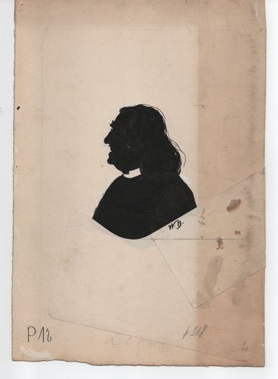 フランツ・リスト（1811-1886）（1850年頃、シルエット） 作： Unbekannter Künstler