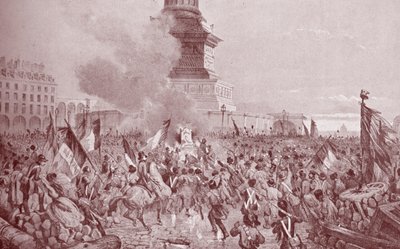 1848年のフランス革命(エングレービング) 作： Nicolas d