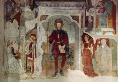ジャンヌ・ダルクを描いたフレスコ画（イタリア、ロンバルディア州カサルマッジョーレ、フォンタナの聖母マリアの祠 作： Benjamin Baud