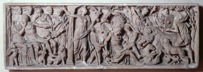 アドニスの死を描いた石棺の正面 ローマ時代、2世紀（大理石製 作： Unbekannt