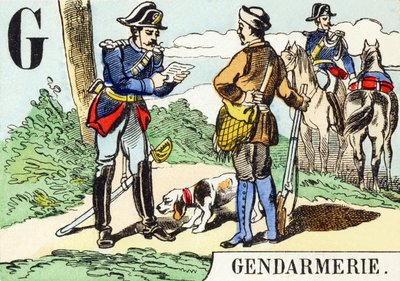 G : 国家憲兵隊 - 狩猟用アルファベット, 1890年頃 (彫刻) 作： Unbekannt