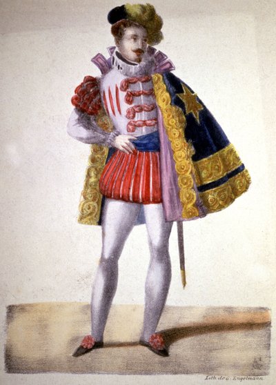 モーツァルトのオペラ、ドン・ジュアン役のガルシア、1840-1850年頃（リトグラフ） 作： Unbekannter Künstler