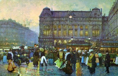 1900年頃、パリ、サンラザール駅。 作： Unbekannter Künstler