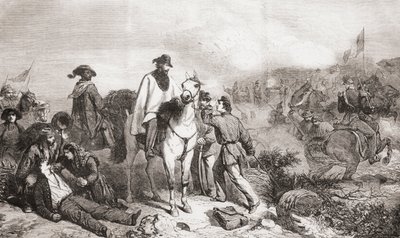 1849年、ローマ包囲戦のイタリアでのガリバルディ 作： Unbekannter Künstler