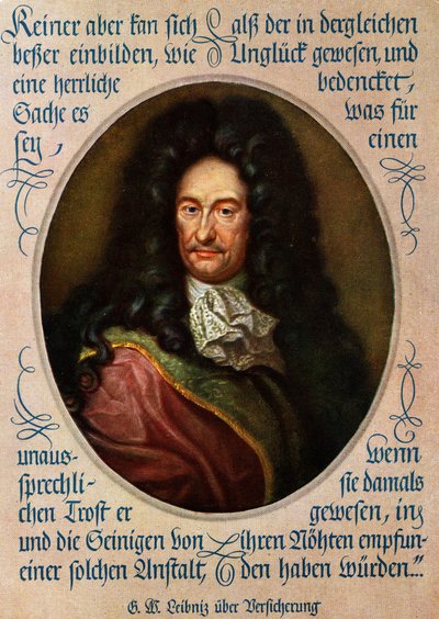 Gottfried Wilhelm Leibniz retrato filósofo alemão (impressão) 作： Unbekannter Künstler