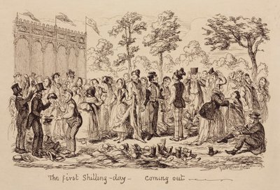 1851年の大博覧会「The First shilling-day - coming out」。 作： Unbekannt