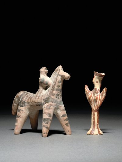 紀元前6世紀頃のギリシャの馬と乗り手、紀元前13世紀頃のミケーネのプシー像 作： Unbekannt