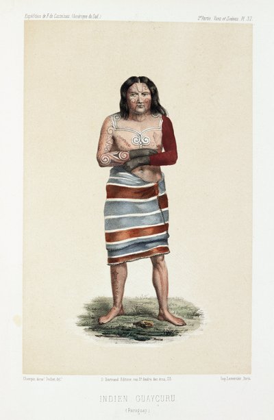 グアイクル・インディアン、パラグアイ、1843-1847年頃 作： Unbekannt