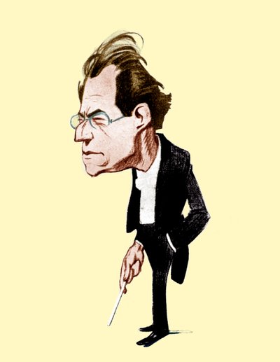 グスタフ・マーラーOscar Garvensによる風刺画 オーストリアの作曲家、1860年7月7日 - 1911年5月18日。オスカー・ガーベンス 1874-1951 作： Unbekannt