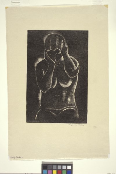 半裸（木版画） 作： Unbekannter Künstler