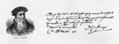 ディエップからウィリアム・セシルにイギリス訪問の許可を求める手紙に書かれたジョン・ノックスの筆跡とサイン 作： Unbekannt