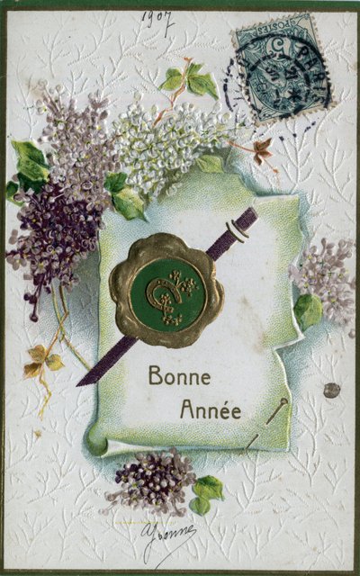 Happy New Year Greeting Card - 1907 Postcard 作： William M. Timlin