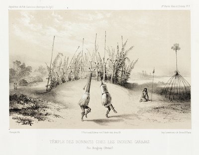 カラジャス・インディアンの頭飾り寺院、ブラジル、1843-1847年頃 作： Unbekannt
