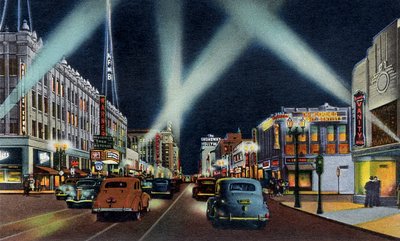 夜のハリウッド大通り カリフォルニア 作： Unbekannter Künstler