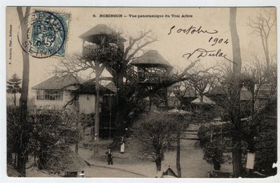 イル・ド・フランス、Hauts de Seine (92), Le Plessis Robinson (Le Plessis-Robinson): "True Arbre "の全景、栗の木の上部に設置されたグイングレ-ト - 1904年のポストカード 作： Unknown