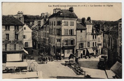 イル・ド・フランス、セーヌ・エ・マルヌ (77), Ferte-sous-Jouarre (Ferte-sous-Jouarre): 教会の十字路 - ポストカード 19世紀後半から20世紀初頭 作： Unknown