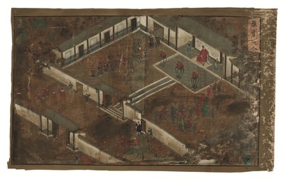 明の斉彬将軍に関する詔勅（絹に墨と彩色） 作： Unbekannter Künstler