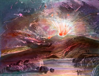 1902年4月、マルティニーク島のマウント・ペレ火山が噴火した。 作： Unbekannter Künstler