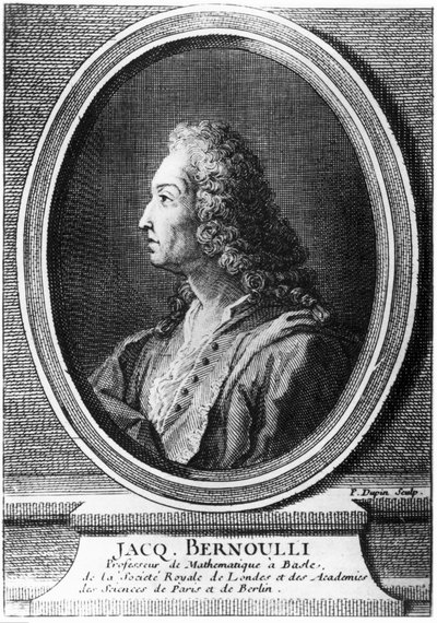 ジャック・ベルヌーイ、スイスの数学者、1700年頃 作： Unbekannt