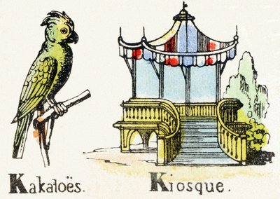 K-カカトエスキオスク-チャイルドエンターテインメントアルファベットc.1890（リトグラフ） 作： Unbekannt