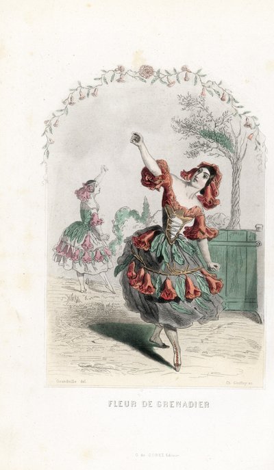 手榴弾の報酬 - ジャン・イグナス・イジドール・ジェラール（J.J.J.グランヴィル、1803-1847）の挿絵に基づくシャルル・ジョフロワ（1819-1882）のエッチング。 作： Unbekannter Künstler