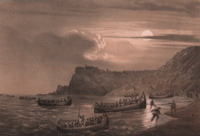 ガリバルディの第一艦隊がカラブリアのスキッラ砦に上陸 作： William M. Timlin