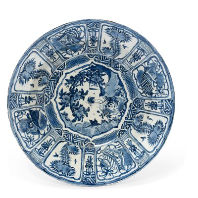 大きな「クラーク磁器」皿、万里時代、1573-1619 作： Unbekannt