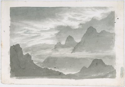 山の斜面を覆う層雲、1803-1811年頃 作： Unbekannter Künstler