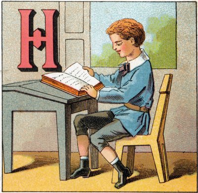 フランスの歴史としてのHの文字。Alphabet des petits ecoliers "に掲載された版画。エピナルの画像、1885年頃。プリヴェ・コレクション 作： Unbekannt